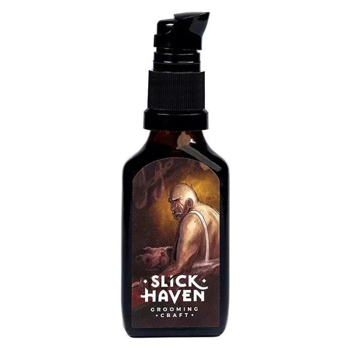 Slickhaven Greasy Butcher - olejek do brody o skórzanym zapachu 30 ml