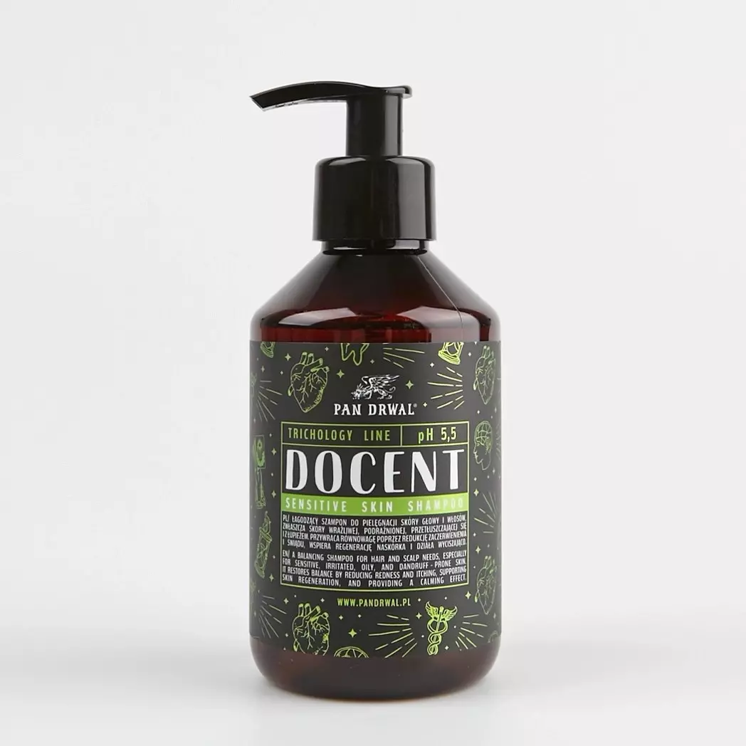 Pan Drwal Docent - szampon do skóry wrażliwej o zapachu mięty i eukaliptusa - 250ml