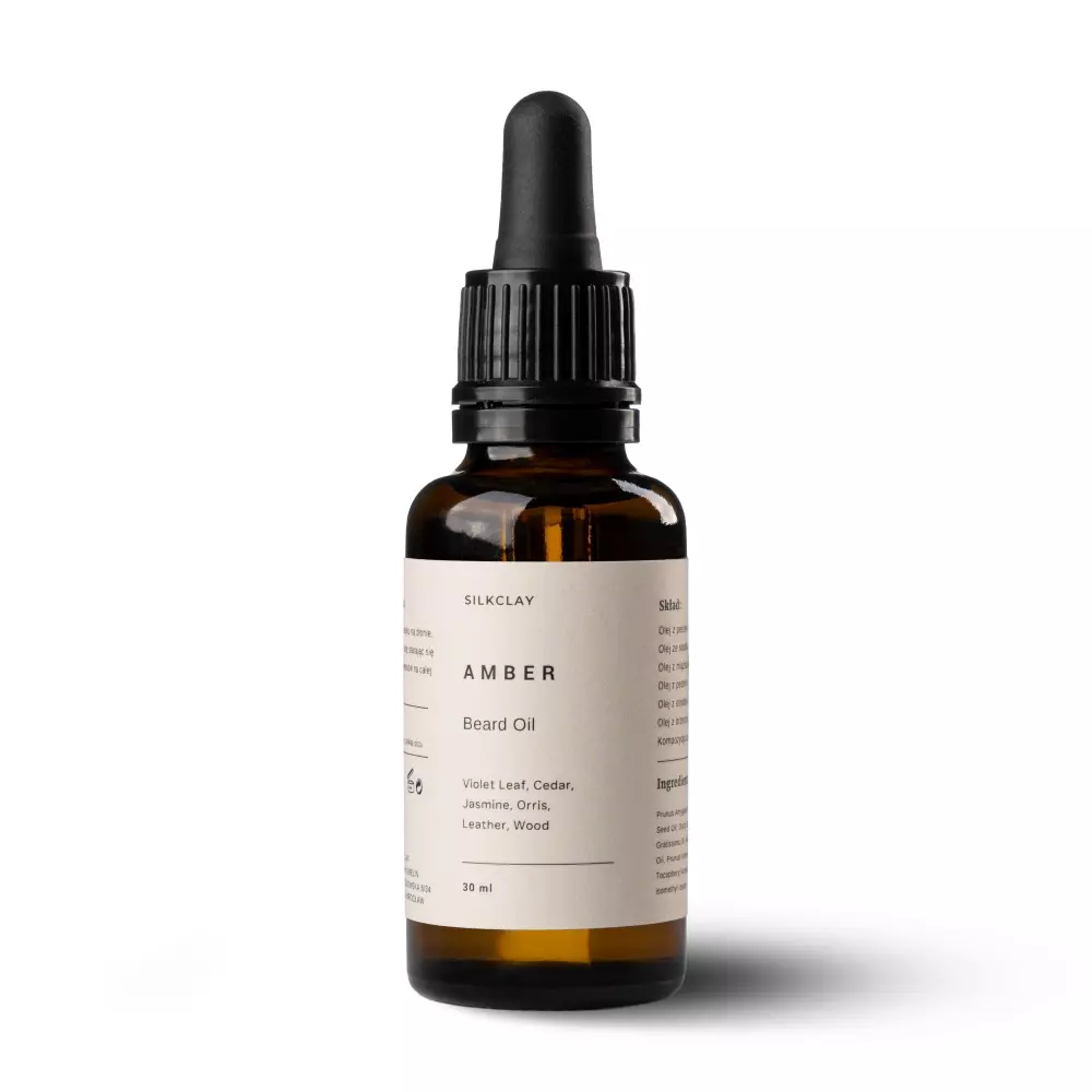 SILKCLAY Amber - olejek do brody o zapachu kwiatowo-skórzanym 30 ml