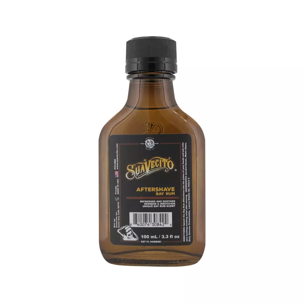 Suavecito Bay Rum Aftershave - Woda po goleniu o zapachu rumu i korzennych przypraw - 100ml